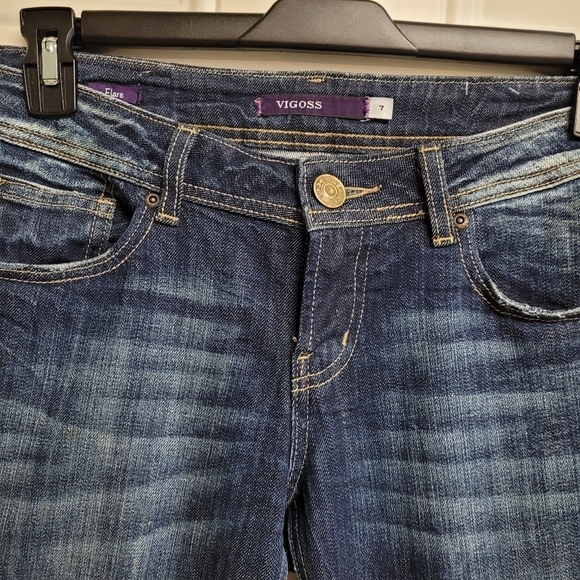Vigoss Dark Wash Flare Leg Jeans Size 7 - Picture 3 of 8